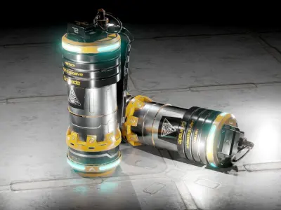 Sci-fi grenade Low-poly 3D model 12