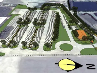 Layout for truck parking 3D model