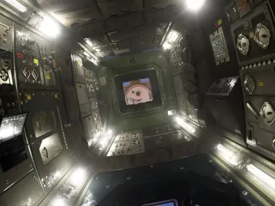 ISS like SpaceStation Interior V2 3D model
