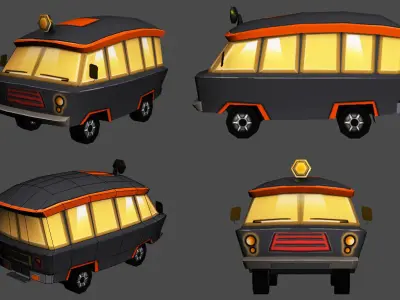 Cartoon Ambucar Pack Low-poly 3D model