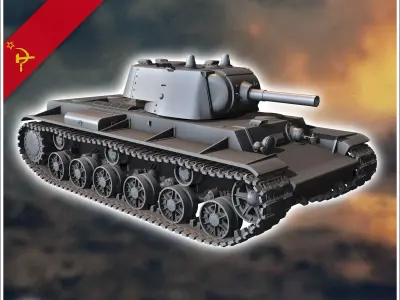 KV-9 M1942 Object 229 - Soviet army WW2 Second World East front 3D print model