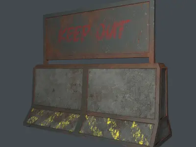 Concrete RoadBlock Barrier Barricade 3D model