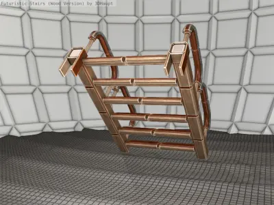 Wood Stairs - 26 Low-poly 3D model