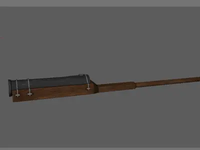 Medieval Firearm HandCannon 3D Model Lowpoly Low-poly 3D model