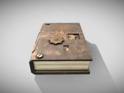 Steampunk book Low-poly 3D model