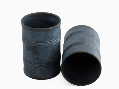 Used Steel Barrel B 02 3D model
