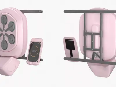 Interactive Wall Punch Trainer Pink 3D model