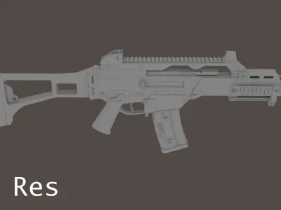 G36C carbine rifle Hi-Res 3D model