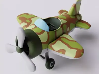 Toony Plane Camo Free 3D model
