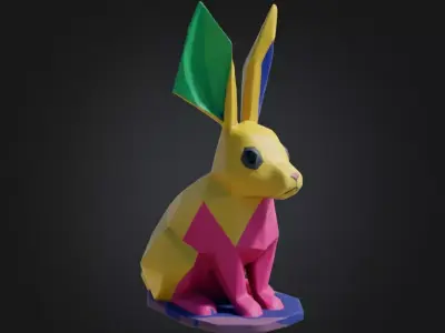 Low-Poly Geometric Rabbit  3D Decorative Model Free 3D print model