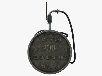 Oil Drum Fuel Stowed Low-poly 3D model