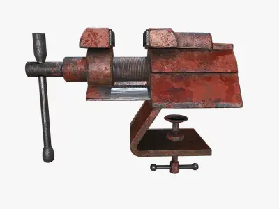 Old Vise tool Low-poly 3D model