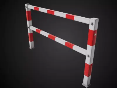  European Street Safety Barrier Props Low-poly 3D model