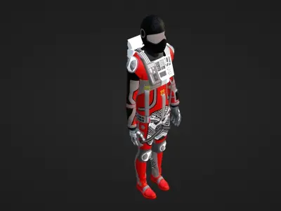 Robot Soldier - Assault Soldier Low-poly 3D model 21