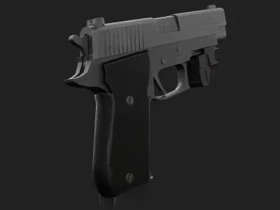 P220 with laser sight and flashlight Attachment - Game Ready Low-poly 3D model
