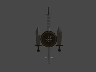 Arena Low Poly circular structure Low-poly 3D model