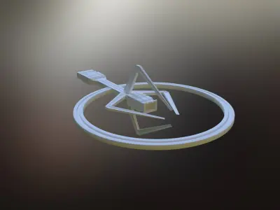Sci-Fi Ring Spaceship  Low-poly 3D model