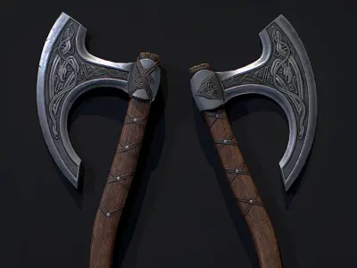 Celtic Axe01 Low-poly 3D model