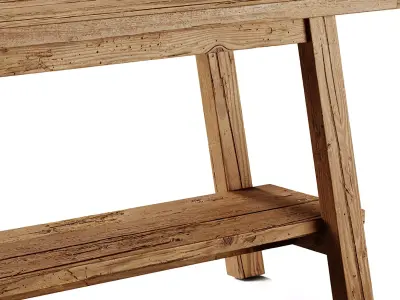 Kave Home Safara Cracked wood Bench 3D model