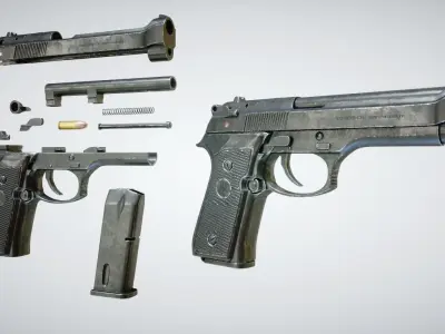Beretta 92 Low-poly 3D model