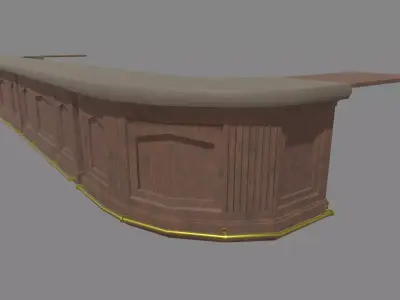 Vintage Bar Counter Low-poly 3D model
