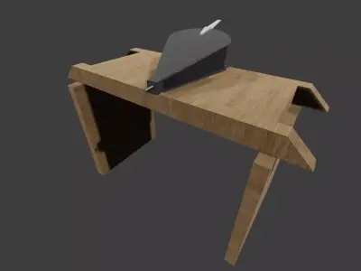 low poly medieval blacksmith bellow Free low-poly 3D model