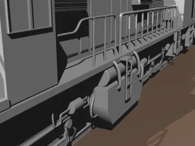 Train 3D model engine 3D model