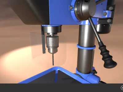 Stand Drill Set Low-poly 3D model
