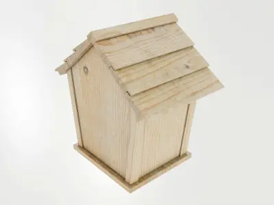 Wooden Birdhouse 3D model