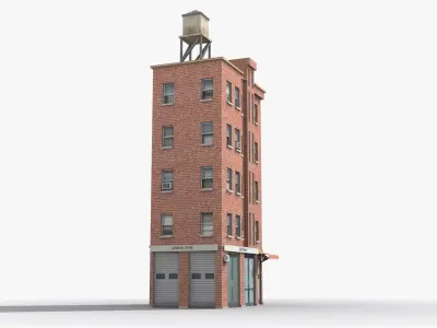 Apartment Building x25 Low-poly 3D model