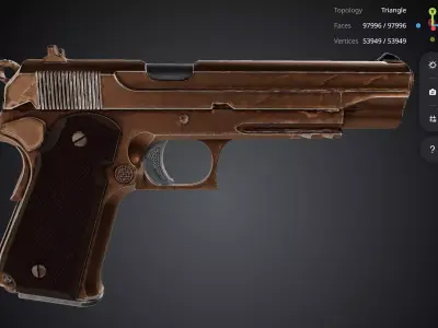 Brown Pistol 3D model shop