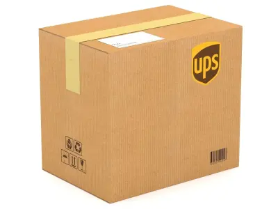 UPS Cardboard Box Low-poly 3D model