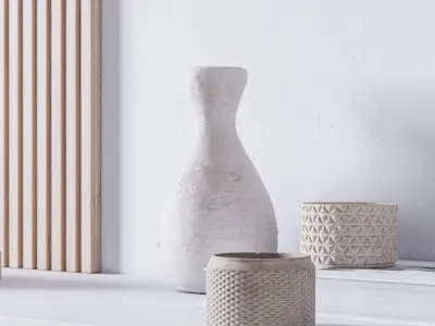  Geometric Concrete Planter Models 