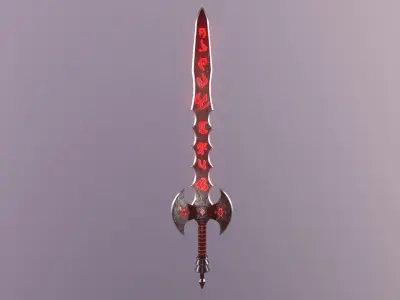 Fantasy sword Game ready PBR Free low-poly 3D model Free low-poly 3D model