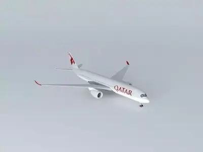 Qatar Airways Airbus A350-900 Free 3D model