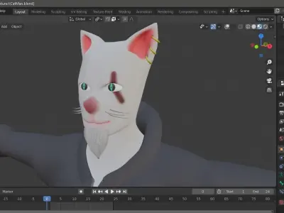CatMan NonRig Free low-poly 3D model