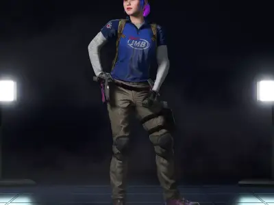 Kimiko Nomura from World War Z Free 3D Model Free low-poly 3D model