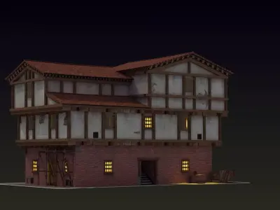 Small Ancient Apartment Low-poly 3D model