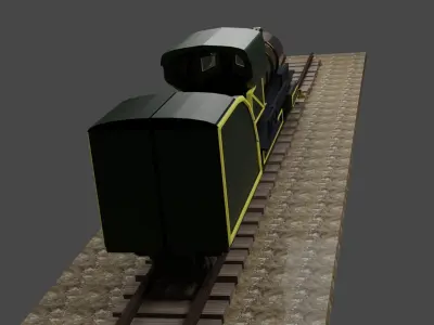 Steam Locomotive Low-poly 3D model