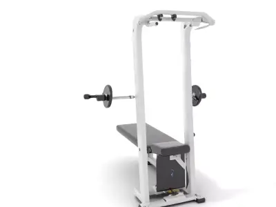 White Gym Equipment model pack Low-poly 3D model