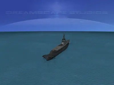Gato Class Submarine SS-222 USS Bluefish 3D model