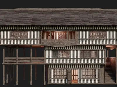 Old Medieval Building 4K Textures GameReady 111 Low-poly 3D model