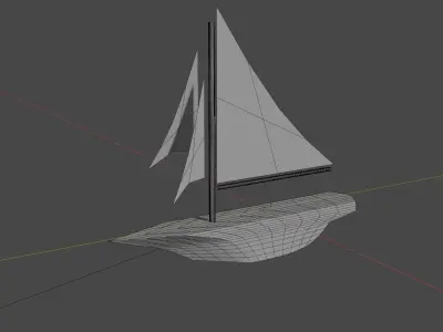 Simple Sailboat Free 3D model