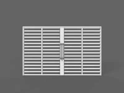PBR Industrial Gate 3 Low-poly 3D model