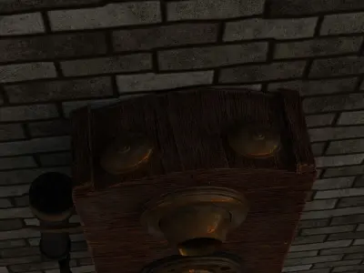 Antique Telephone low poly Low-poly 3D model