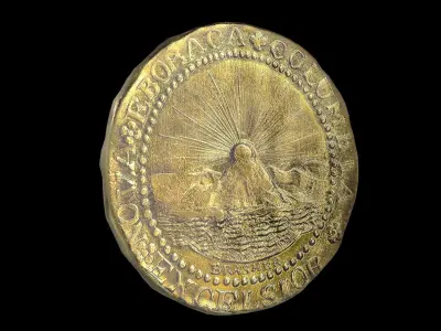 Ancient gold and silver coins 3D model