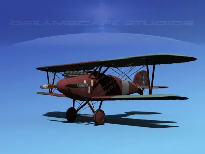 Albatross DIII Fighter 3D model Rigged