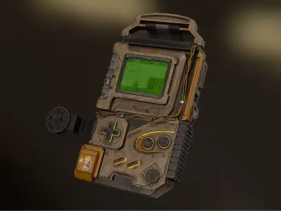 Retro Futuristic  Game-Ready Game Boy Prop Low-poly 3D model