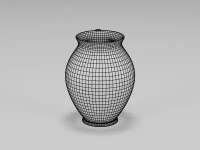 Antique Terracotta Pot 24x25x30 Low-poly 3D model