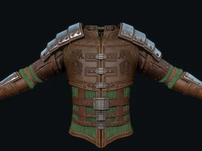 Light leather armor Low-poly 3D model
